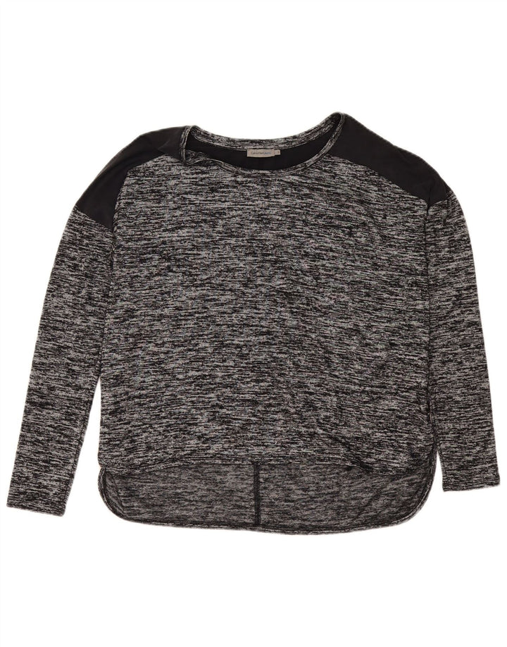 Calvin Klein Jeans Womens Top Long Sleeve UK 10 Small Grey Flecked
