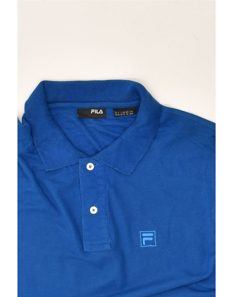 FILA Mens Polo Shirt Medium Navy Blue Cotton | Vintage Fila | Thrift | Second-Hand Fila | Used Clothing | Messina Hembry 