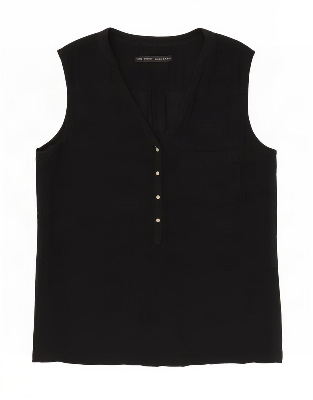 Zara Womens Sleeveless Blouse Top UK 14 Medium Black