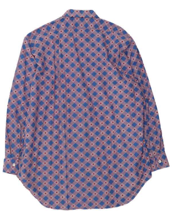 Vintage Mens Shirt Large Blue Check