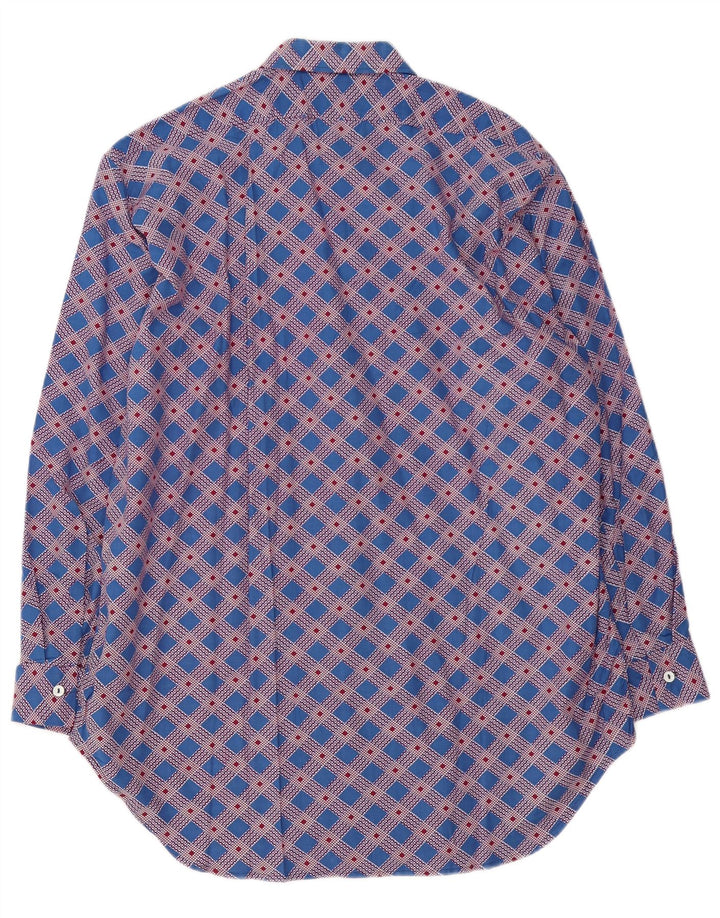 Vintage Mens Shirt Large Blue Check
