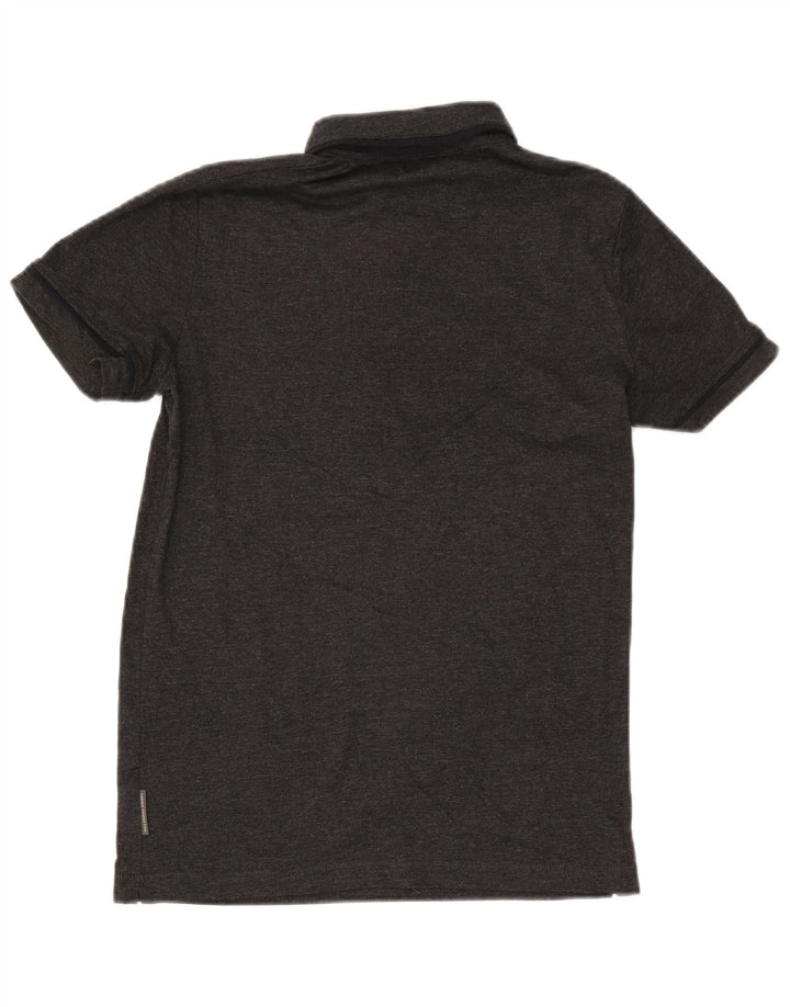 French Connection Mens Polo Shirt Small Grey Flecked Cotton