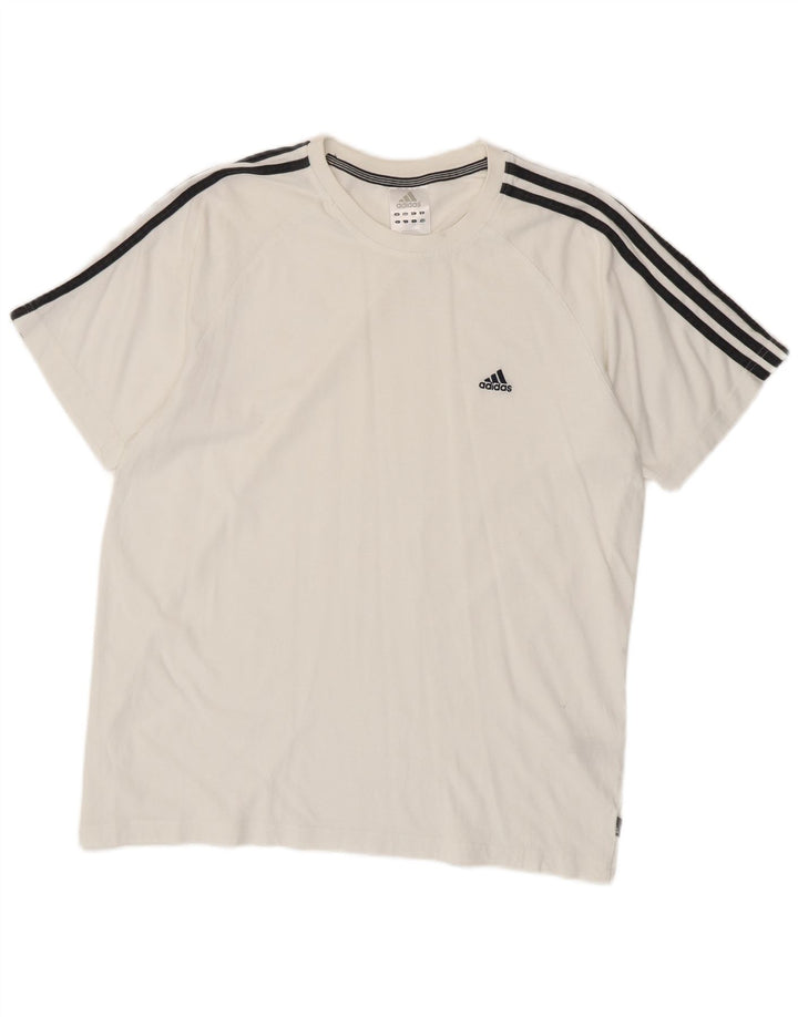 Adidas Mens T-Shirt Top Large White Cotton