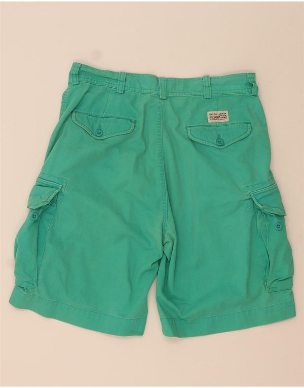 Polo Ralph Lauren Mens Cargo Shorts W34 Large Green Cotton