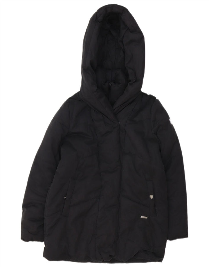 PEPE Jeans Girls Hooded Padded Jacket 11-12 Years XS Black Polyester