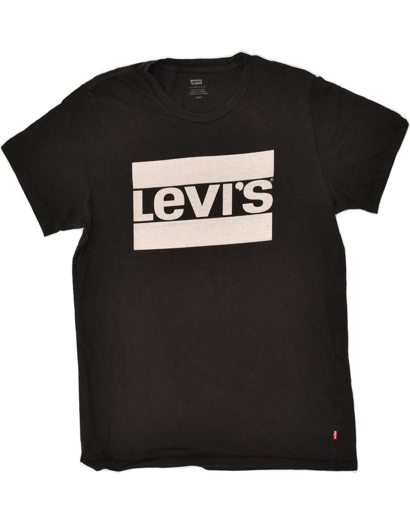 LEVI'S Mens Graphic T-Shirt Top Medium Black Cotton | Vintage Levi's | Thrift | Second-Hand Levi's | Used Clothing | Messina Hembry 