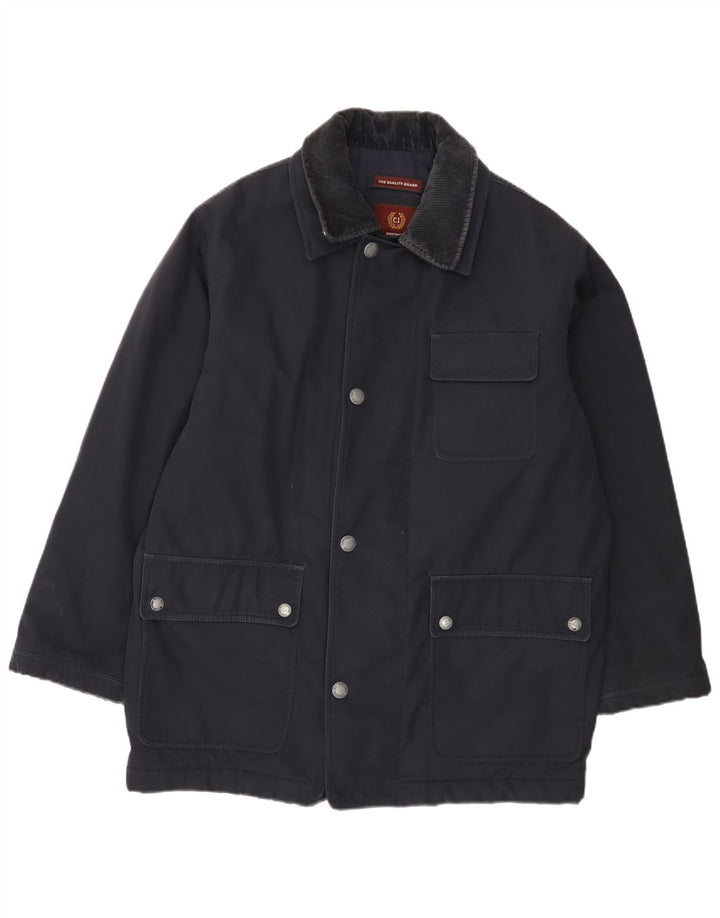 Cotton's Industries Mens Windbreaker Coat UK 14 Medium Navy Blue Polyamide