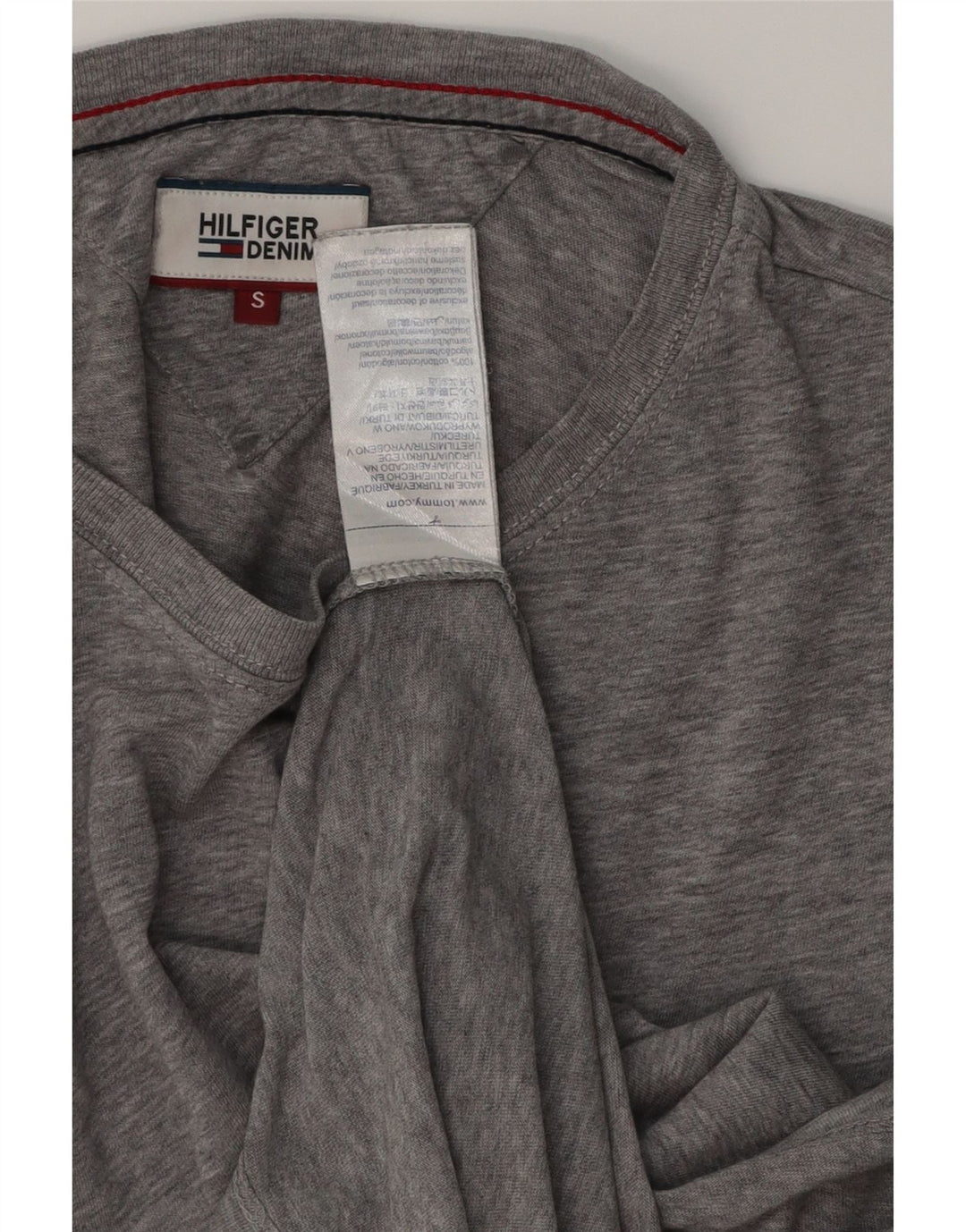 Tommy Hilfiger Mens T-Shirt Top Small Grey Flecked Cotton
