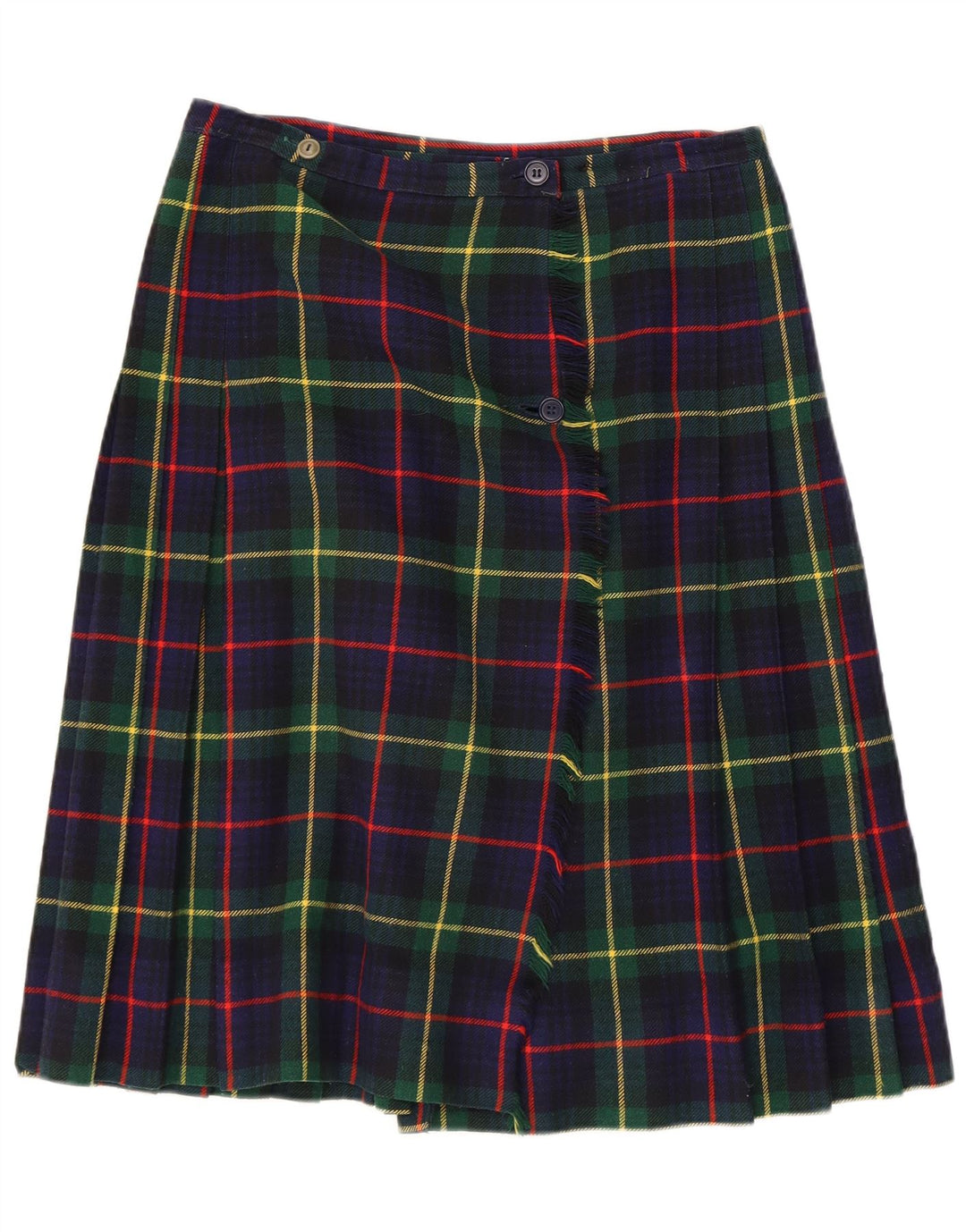 Vintage Womens Wrap Skirt W32 Large  Navy Blue Check