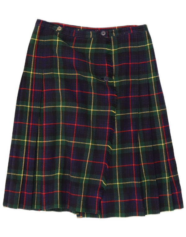 Vintage Womens Wrap Skirt W32 Large  Navy Blue Check