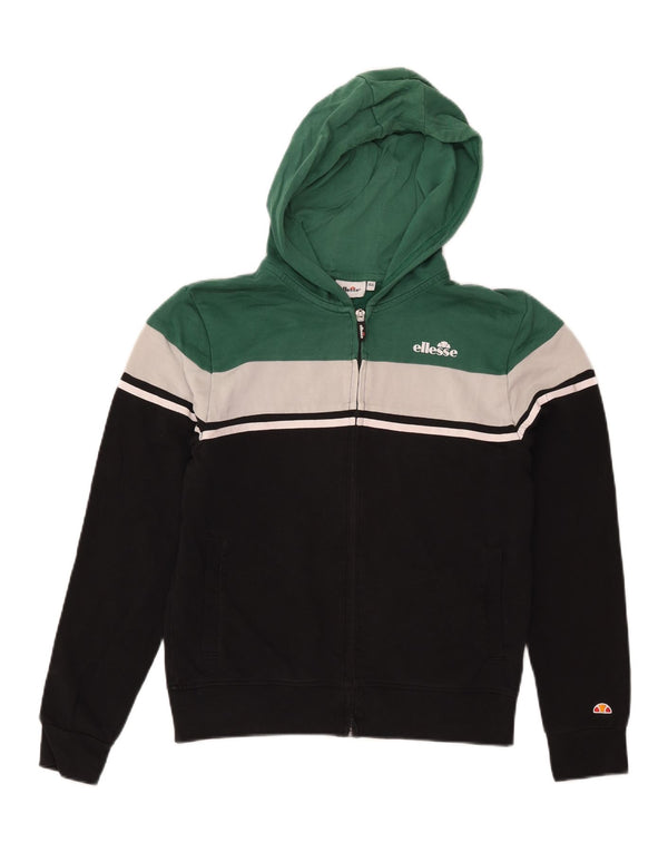 Ellesse Boys Zip Hoodie Sweater 13-14 Years Black Colourblock