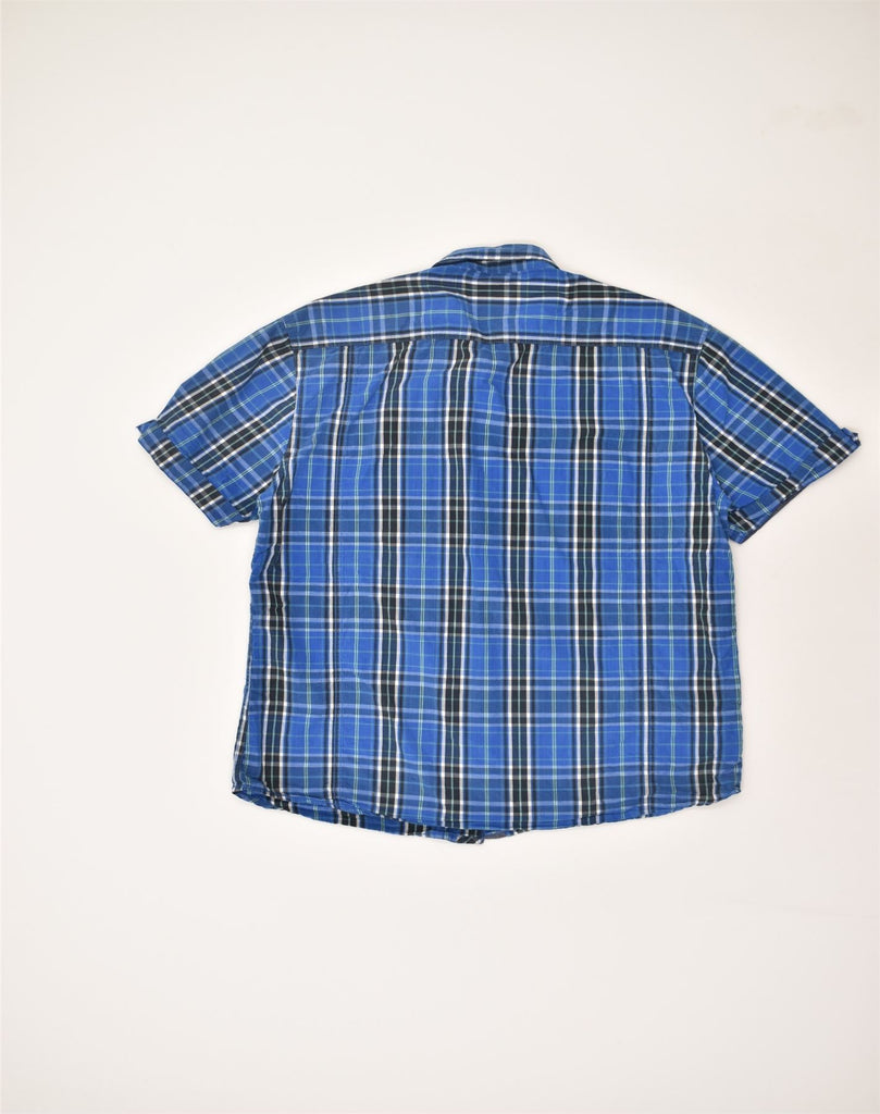 JACK & JONES Mens Slim Short Sleeve Shirt 2XL Blue Check Cotton | Vintage Jack & Jones | Thrift | Second-Hand Jack & Jones | Used Clothing | Messina Hembry 