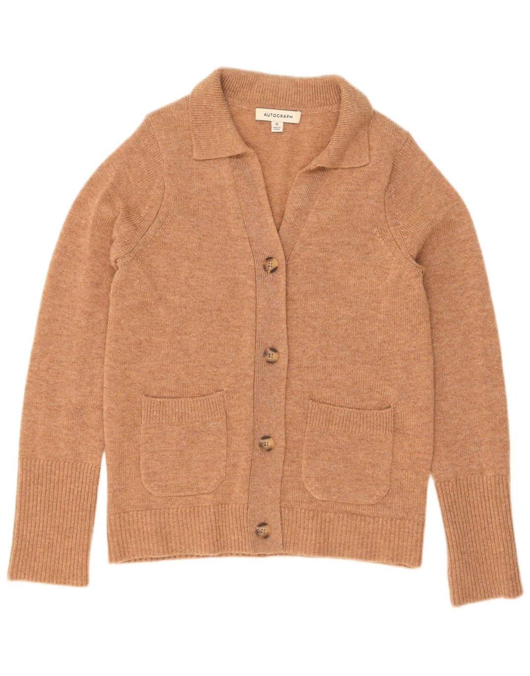 Marks & Spencer Womens Autograph Cardigan Sweater UK 10 Small Beige