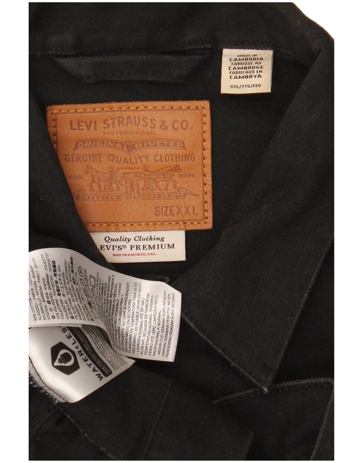Levi's Mens Denim Jacket UK 44 2XL Black Cotton