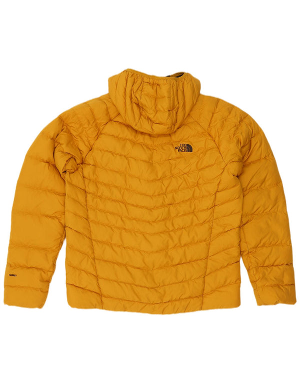 The North Face Mens Hooded Padded Jacket UK 40 Large Yellow Polyester