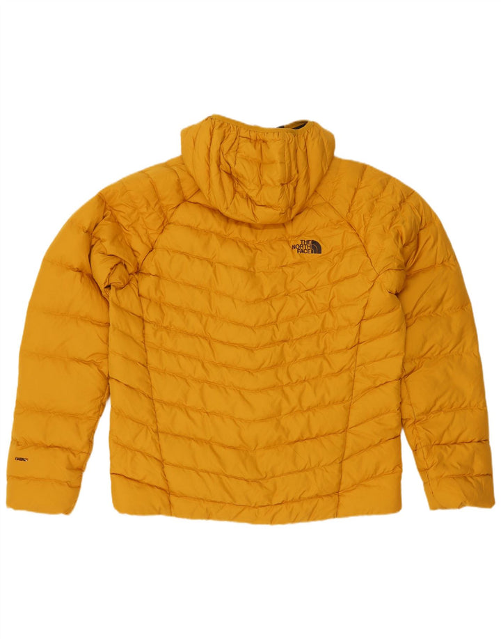 The North Face Mens Hooded Padded Jacket UK 40 Large Yellow Polyester