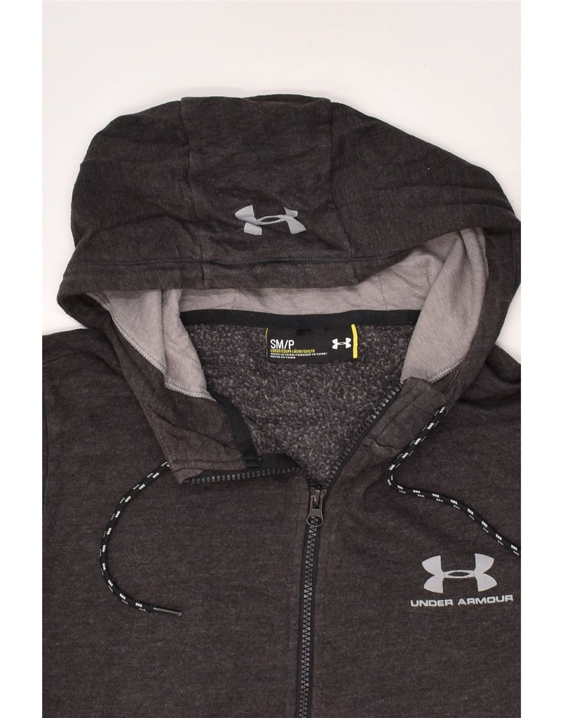 UNDER ARMOUR Mens Graphic Zip Hoodie Sweater Small Grey | Vintage Under Armour | Thrift | Second-Hand Under Armour | Used Clothing | Messina Hembry 