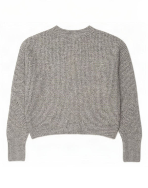 Topshop Womens Petite Crop Turtle Neck Jumper Sweater UK 6 XS Grey