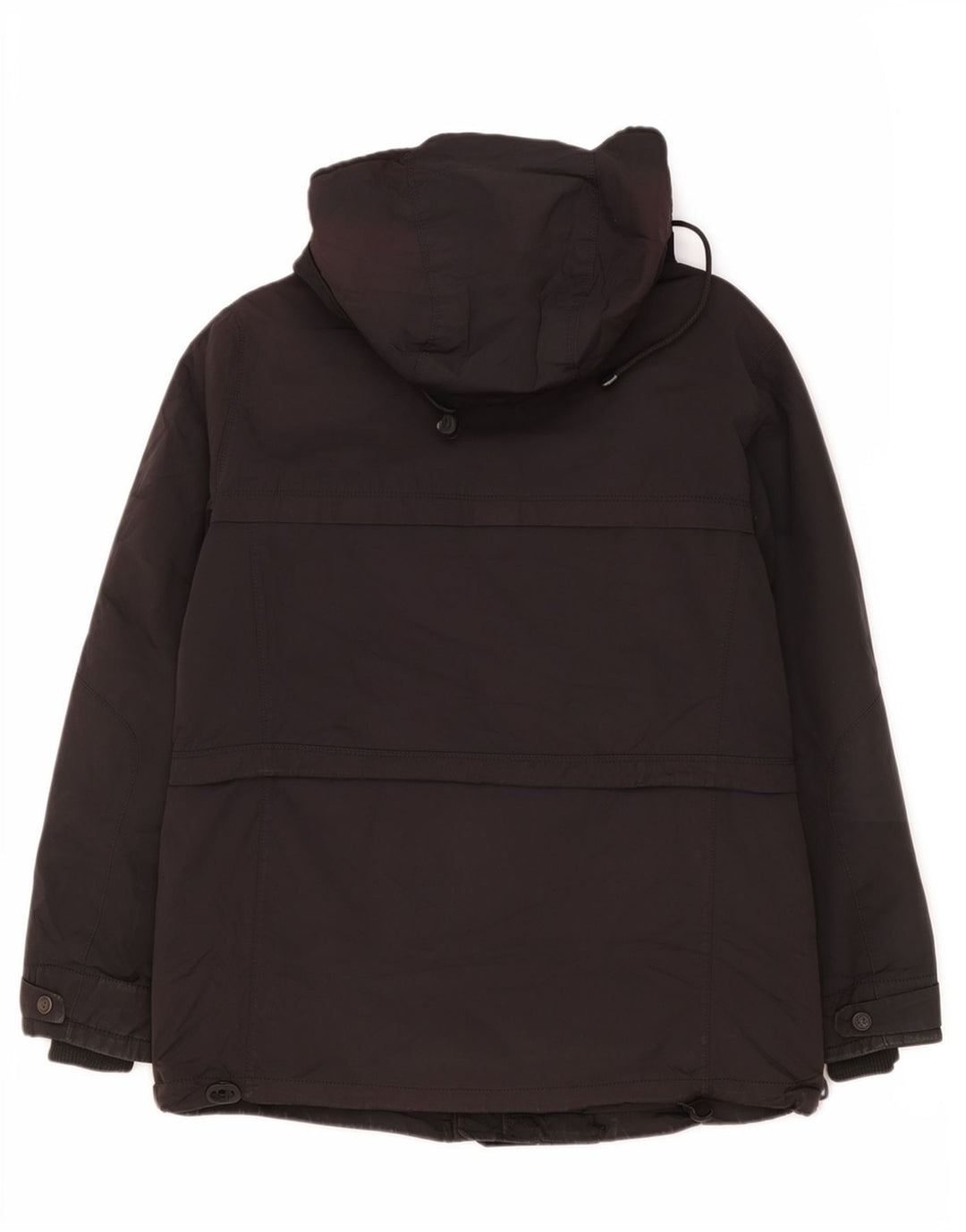Zara Mens Hooded Padded Jacket UK 40 Large Black Polyester