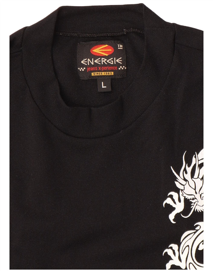 Energie Boys Graphic T-Shirt Top 15-16 Years Large Black
