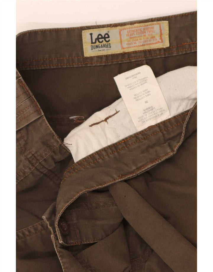 Lee Mens Dungarees Cargo Shorts W36 Large Brown Cotton