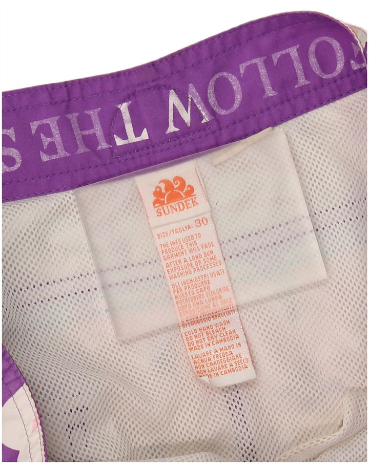 SUNDEK Womens Swimming Shorts UK 14 Medium  Purple Floral Polyester