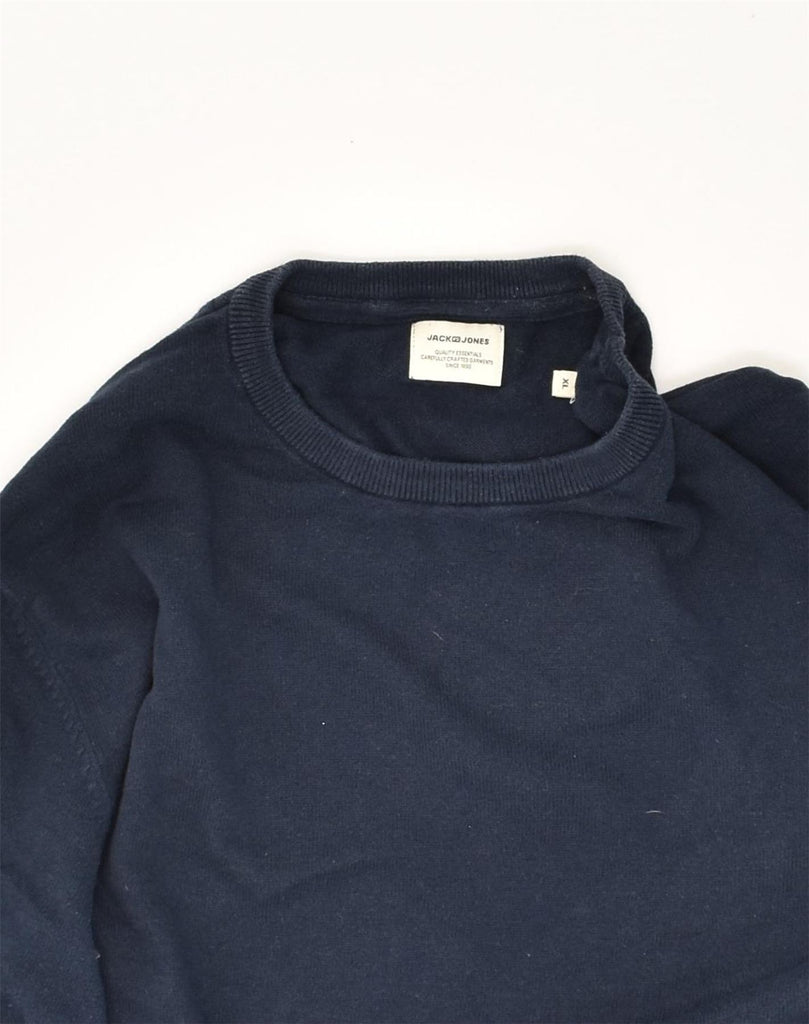 JACK & JONES Mens Crew Neck Jumper Sweater XL Navy Blue Cotton | Vintage Jack & Jones | Thrift | Second-Hand Jack & Jones | Used Clothing | Messina Hembry 