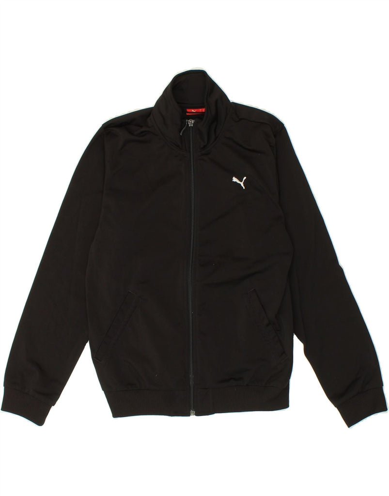 PUMA Boys Graphic Tracksuit Top Jacket 11-12 Years Black Polyester Vintage Puma and Second-Hand Puma from Messina Hembry 