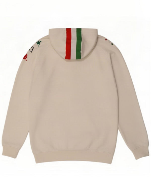 Kappa Mens Graphic Zip Hoodie Sweater 2XL White Polyester