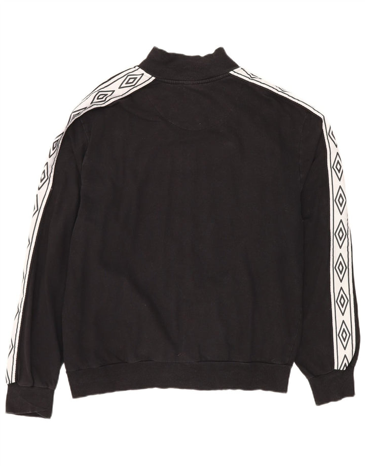 Umbro Womens Tracksuit Top Jacket UK 20 2XL Black Colourblock Cotton