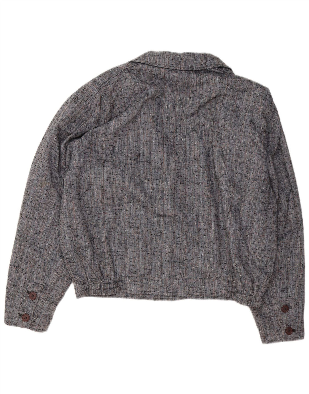 VINTAGE Womens Oversized Bomber Jacket IT 50 XL Grey Flecked Polyester