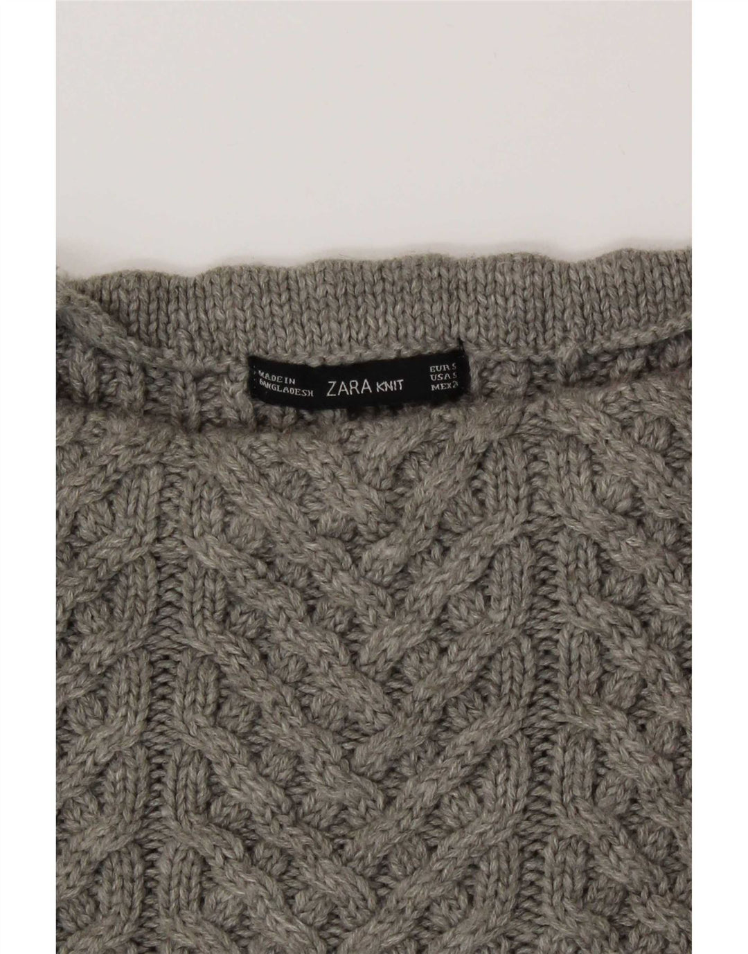 Zara Womens Oversized Crop Turtle Neck Jumper Sweater UK 10 Small Grey