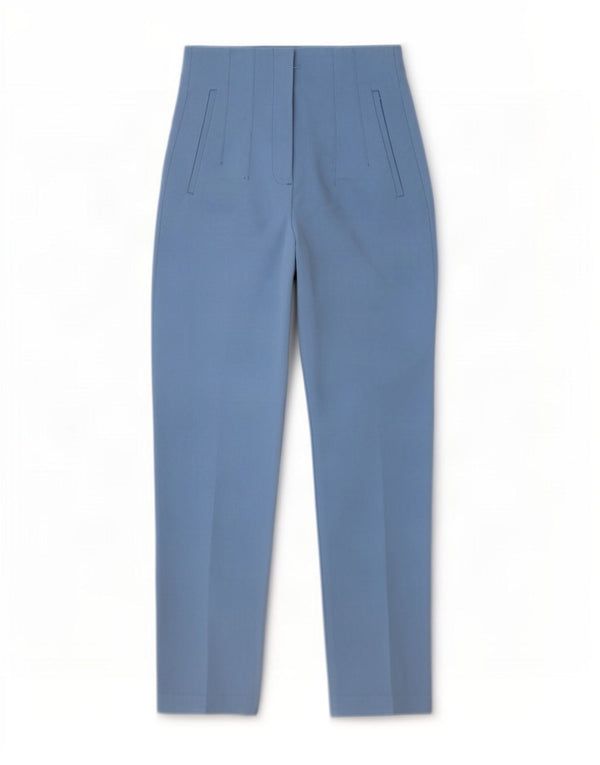Zara Womens High Waist Tapered Suit Trousers XS W24 L28 Blue