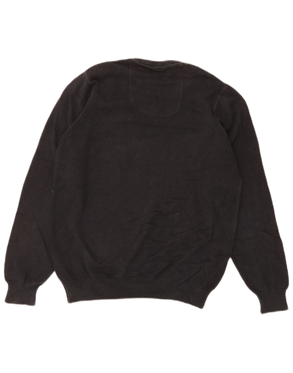 Marks & Spencer Mens Regular Fit V-Neck Jumper Sweater Small Black Cotton
