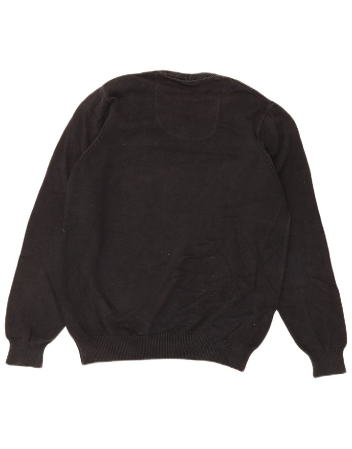 Marks & Spencer Mens Regular Fit V-Neck Jumper Sweater Small Black Cotton