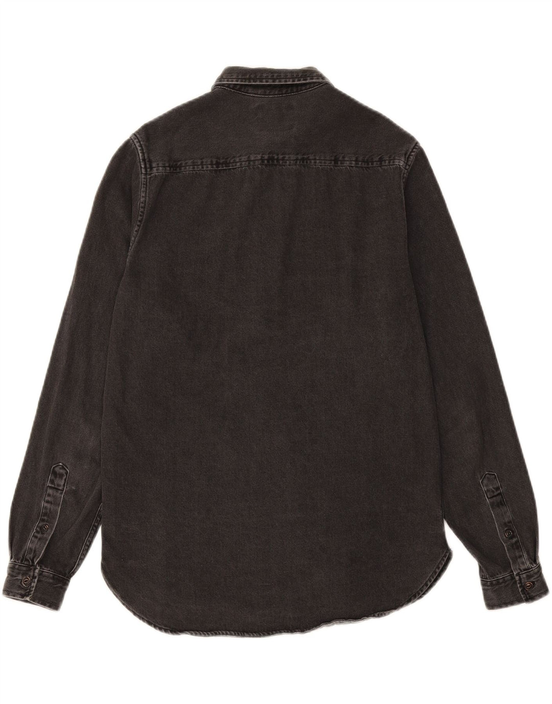 ZARA Mens Slim Fit Denim Shirt Medium Black Cotton