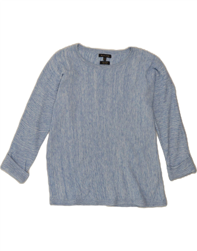 MASSIMO DUTTI Womens Boat Neck Jumper Sweater UK 6 XS Blue Cotton Vintage Massimo Dutti and Second-Hand Massimo Dutti from Messina Hembry 