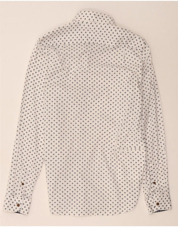 Ted Baker Mens Shirt Size 15 1/2 Medium White Geometric Cotton