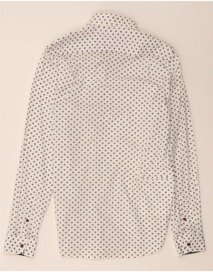 Ted Baker Mens Shirt Size 15 1/2 Medium White Geometric Cotton