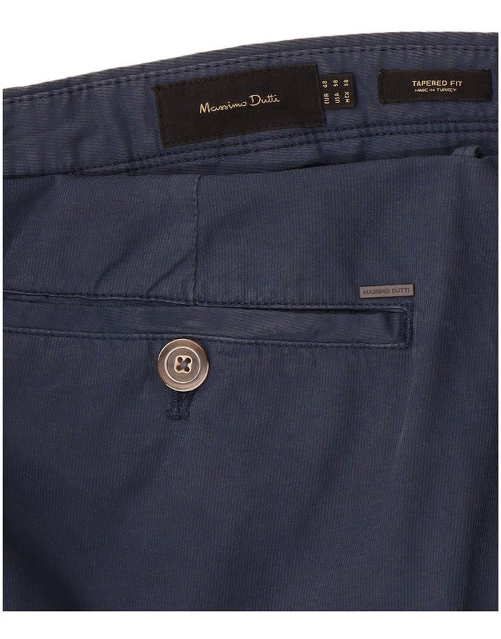 MASSIMO DUTTI Mens Tapered Chino Trousers EU 48 XL W38 L30 Navy Blue
