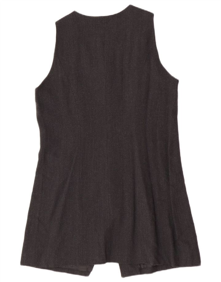 Atos Lombardini Womens 5 Button Sleeveless Blazer Jacket IT 46 Large Grey