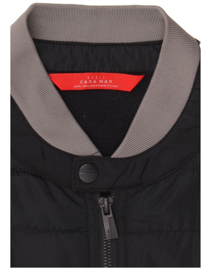 Zara Mens Padded Gilet UK 42 XL Navy Blue