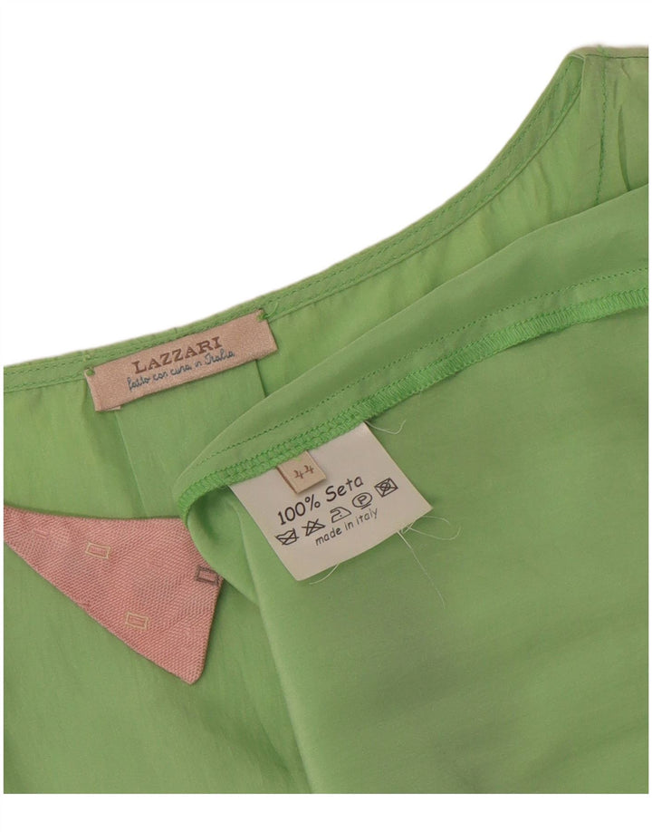 Lazzari Womens Sleeveless Blouse Top IT 44 Medium Green Silk