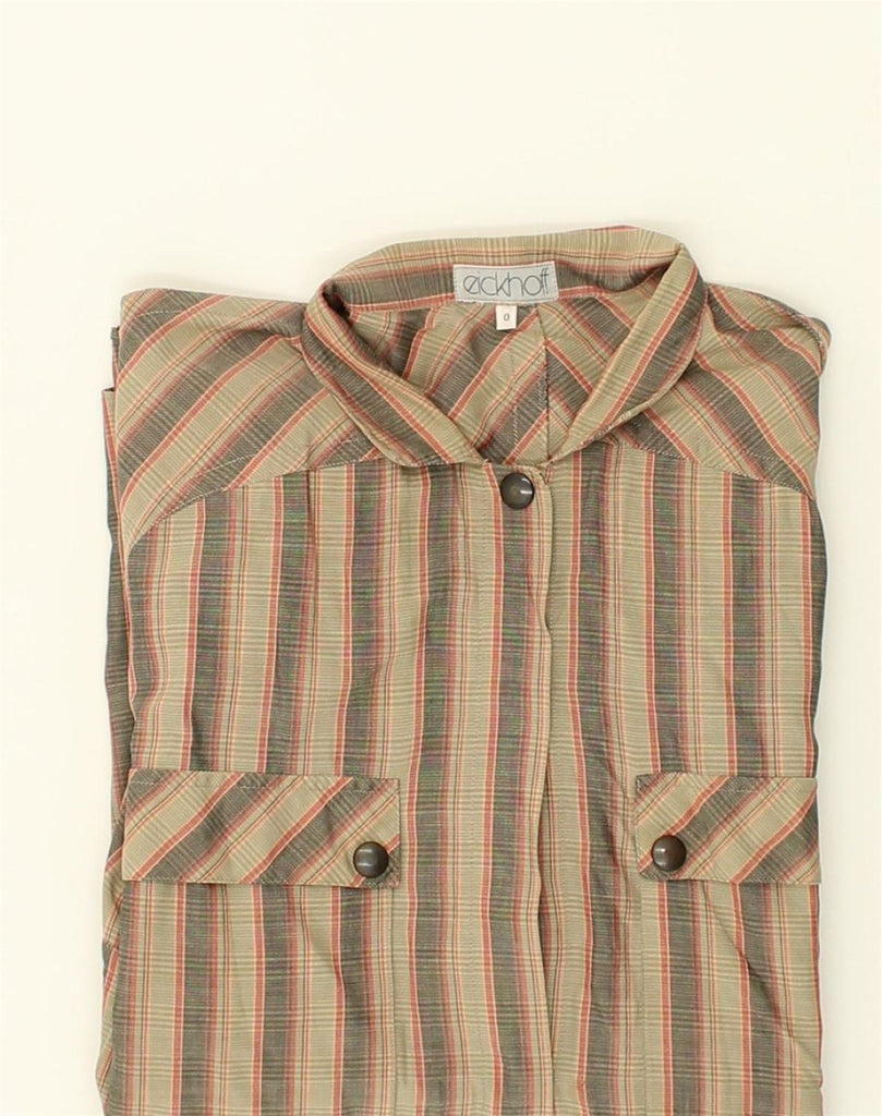 VINTAGE Womens Shirt US 0 XS Brown Striped | Vintage Vintage | Thrift | Second-Hand Vintage | Used Clothing | Messina Hembry 