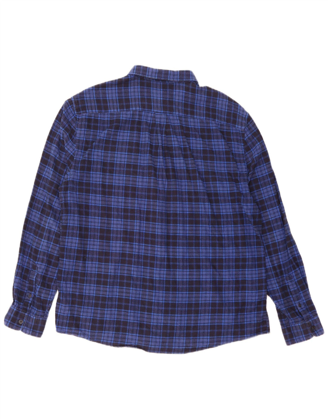Marks & Spencer Mens Regular Fit Flannel Shirt XL Blue Check Cotton