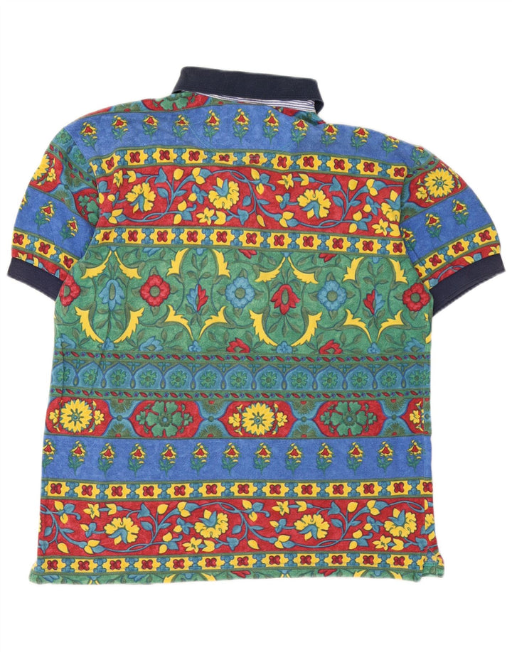 Johnny Lambs Mens Polo Shirt IT 48 Medium Multicoloured Geometric Cotton
