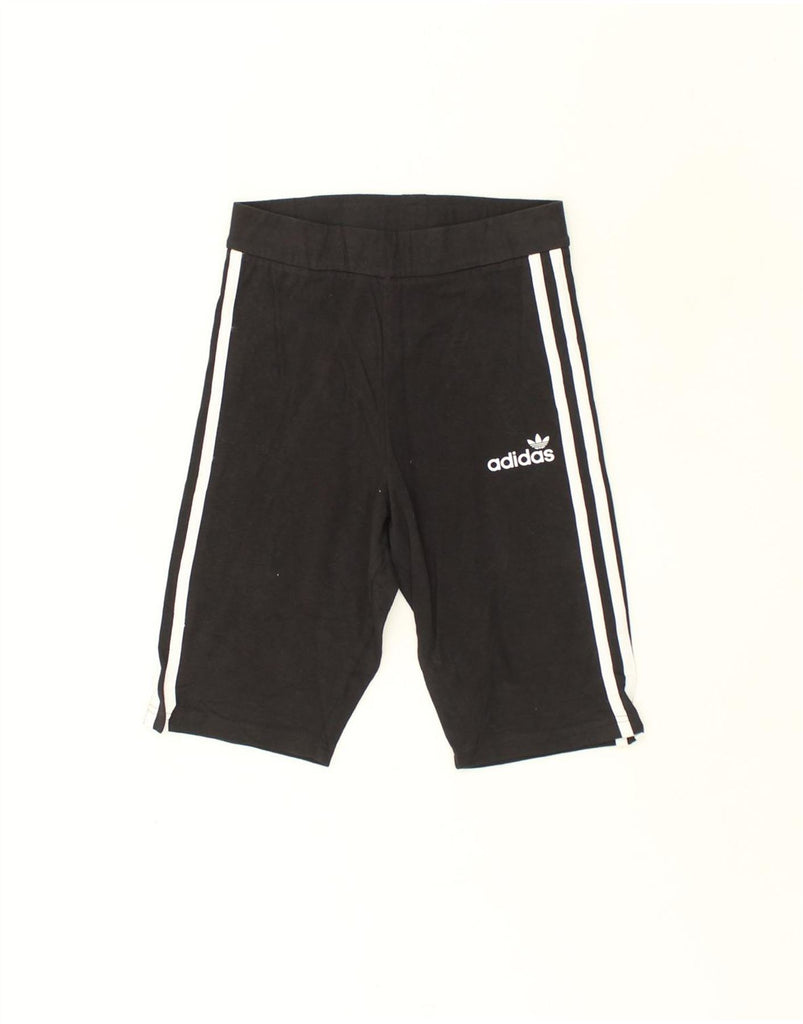 ADIDAS Womens Sport Shorts UK 8 Small Black Cotton | Vintage Adidas | Thrift | Second-Hand Adidas | Used Clothing | Messina Hembry 