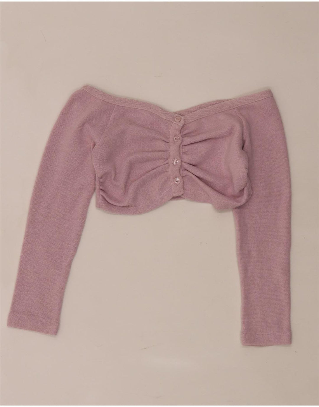 Zara Womens Off Shoulder Crop Top UK 8 Small Pink Polyester