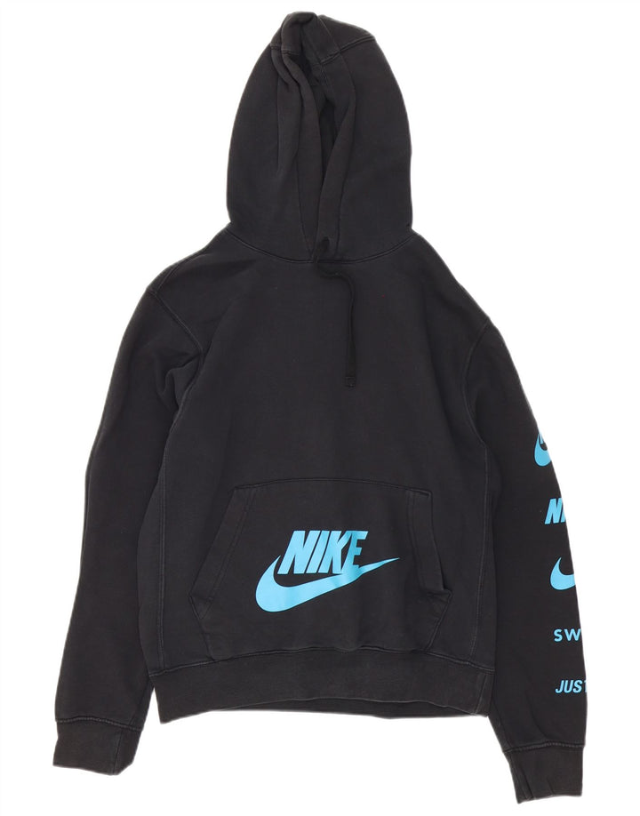 Nike Mens Graphic Hoodie Jumper Small Black Cotton