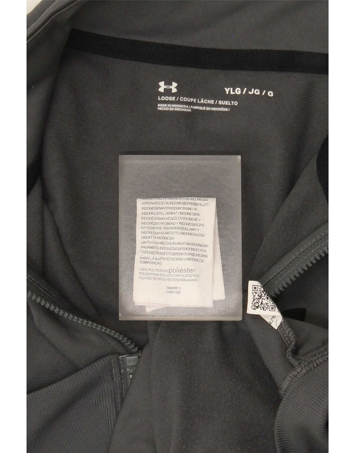 Under Armour Boys Tracksuit Top Jacket 11-12 Years Large Grey Colourblock